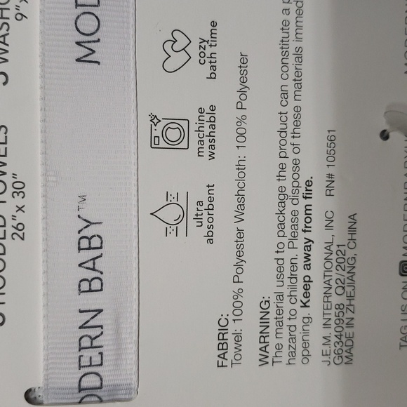 Modern Baby NWT Halloween/Fall 6-Piece Bath Set - Picture 5 of 5